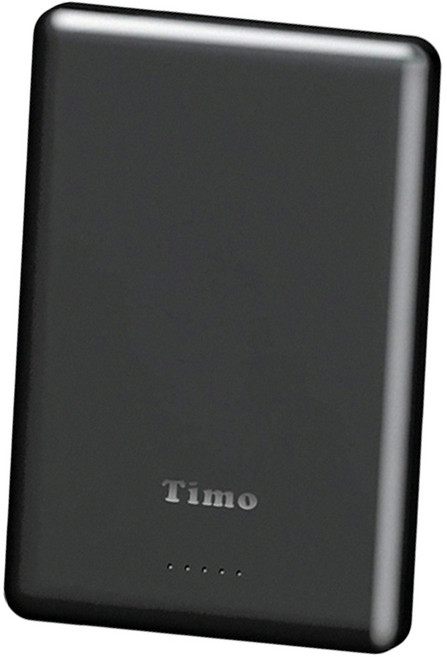 Timo 超薄3合1磁吸行動電源 5000mAh, 黑色, HQ-PW001