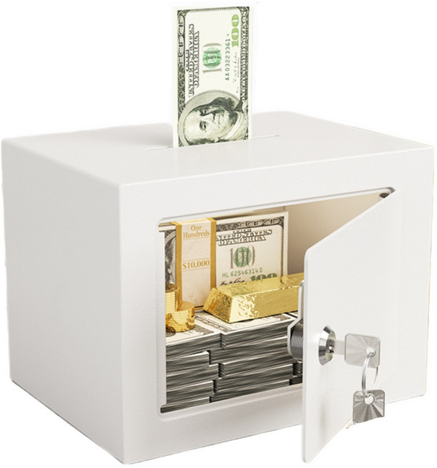 디노 열쇠식 미니 금고 23 x 17 x 17 cm, 화이트