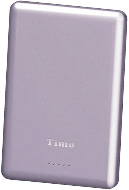 Timo 超薄3合1磁吸行動電源 5000mAh, 淡紫色, HQ-PW001