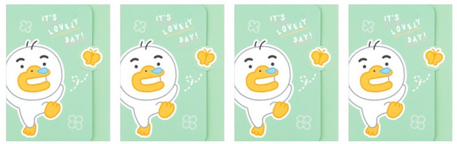 카카오프렌즈 리틀프렌즈 러블리 4단 점착 메모지, 리틀튜브, 140매, 4개