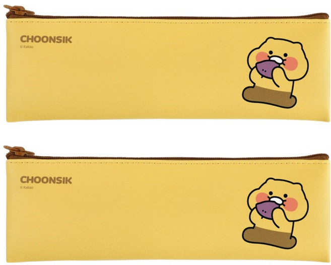 춘식이 미니 플랫 펜슬 케이스, 2개, 고구마