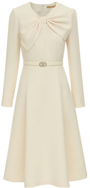 MINIMUM REFLEX 蝴蝶結豐胸喇叭連身裙, 象牙白