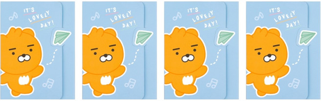 카카오프렌즈 리틀프렌즈 러블리 4단 점착 메모지, 리틀라이언, 140매, 4개