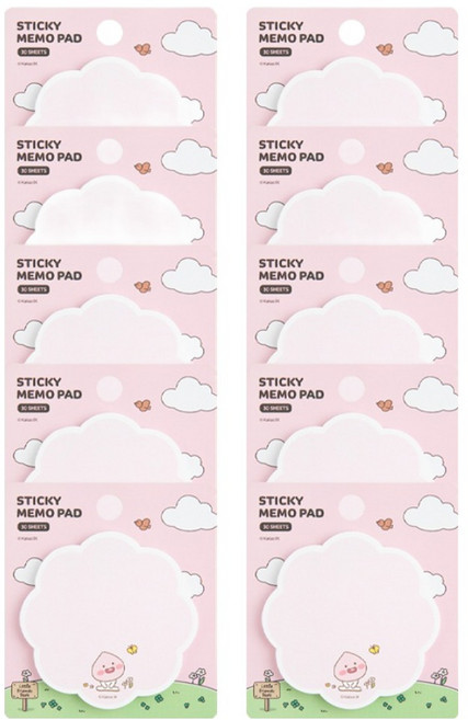 카카오프렌즈 리틀프렌즈 형태 점착 메모지, 리틀어피치, 30매, 10개
