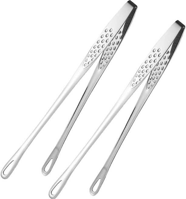 스테인레스 304 베리 롱 YOL 슬림 집게, 실버, 2개