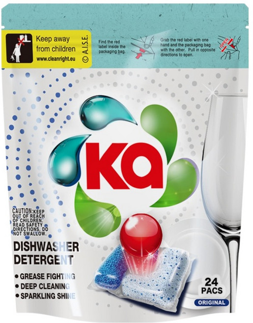 카포드 떼 기름제거 강력세척 올인원 식기세척기 캡슐세제 3 in 1 오리지널향, 12g, 24개