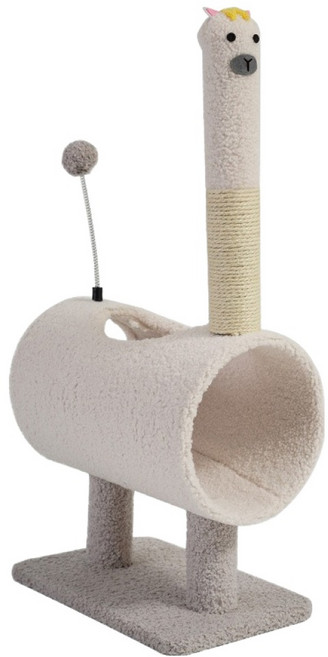 순잠 고양이 동물 시리즈 스크래처 일체형 미니 캣타워 33.5 x 23.5 x 70 cm, 그레이, 1개