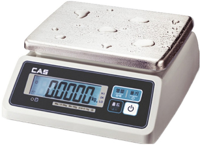 카스 방수형 LCD 건전지 타입 단순 중량 저울 30kg, 1개, SWII-30CW