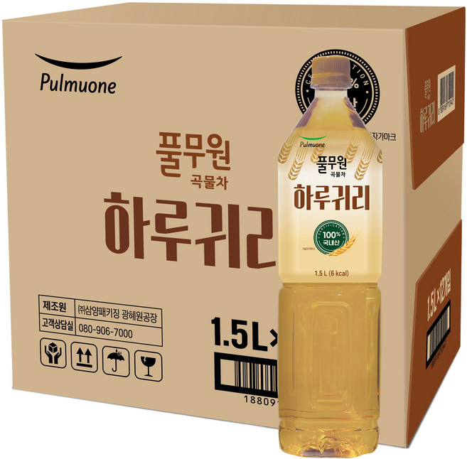 풀무원샘물 하루귀리 곡물차, 1.5L, 12개