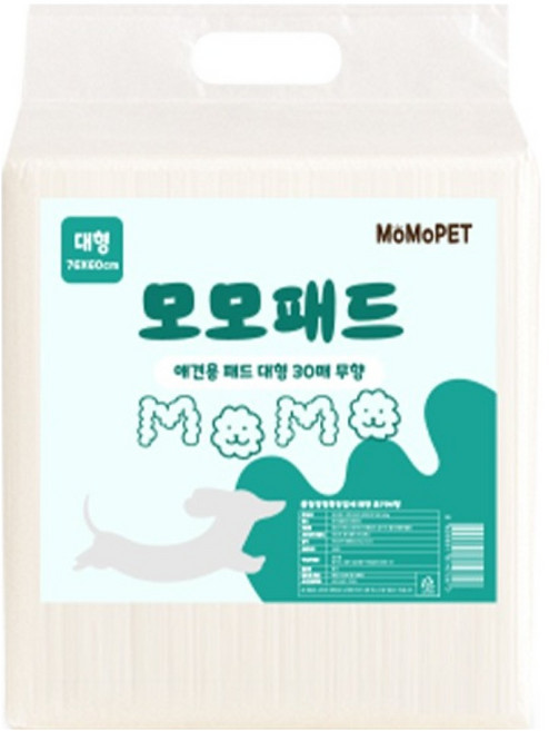 모모 강아지 대형 배변패드 무향, 1개, 30개입