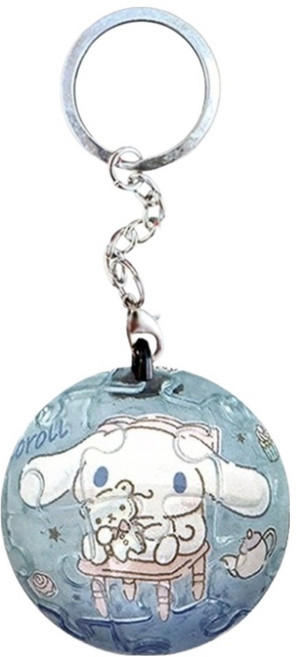 HUNDRED PICTURES 百耘圖 立體球型拼圖鑰匙圈, 大耳狗喜拿午茶時光 透明款, 24片, 1組