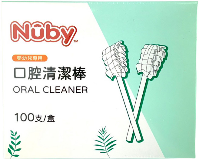 Nuby 口腔清潔棒, 1個, 100個裝, 白色