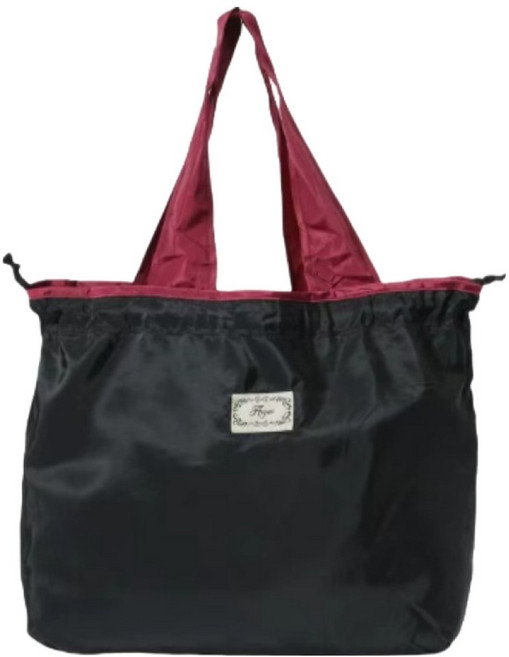 원이네 접이식 휴대용 장바구니, 블랙, 1개