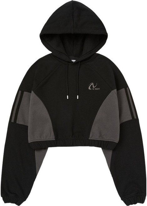 널디 여성용 엔와이 사이드 블락 크롭 후디