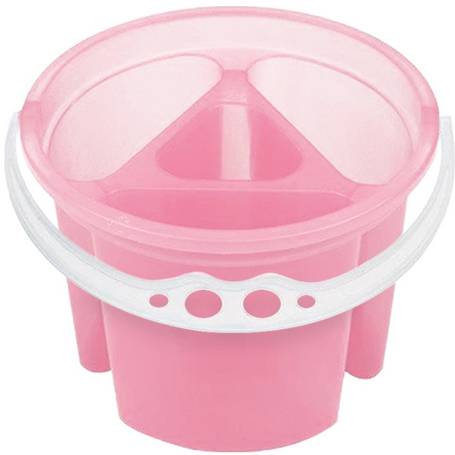 다다 4칸 분리형 칸막이 물통 미술 회화 수채화 물통, 핑크