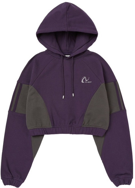 널디 여성용 엔와이 사이드 블락 크롭 후디