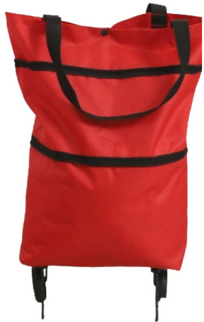 디블릭 휴대용 접이식 바퀴달린 장바구니, 레드, 1개