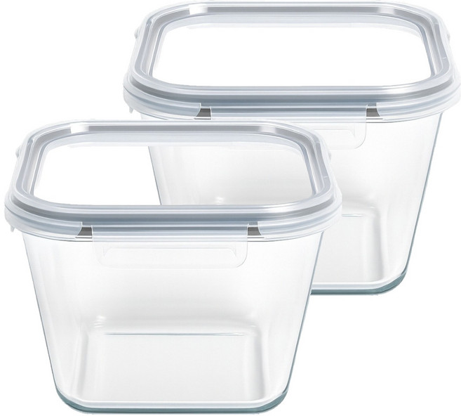 발룬피니 내열강화유리 김치통 밀폐용기, 920ml, 2개