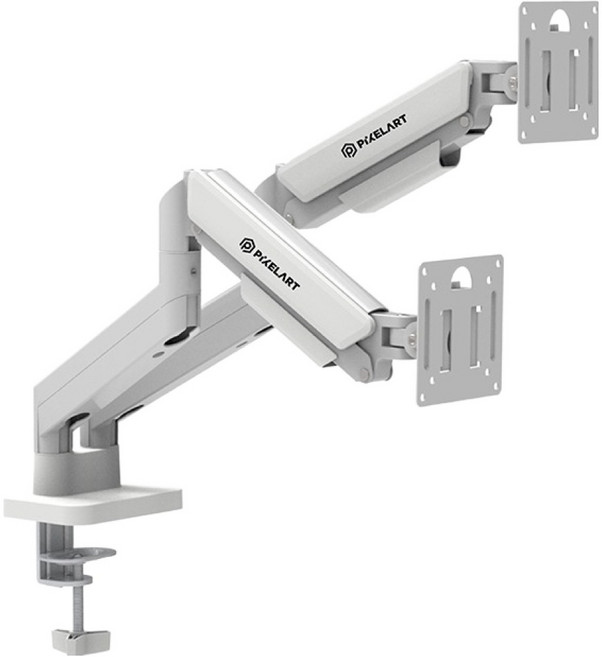 픽셀아트 스탠디아 B200 듀얼 모니터암, White, 1개