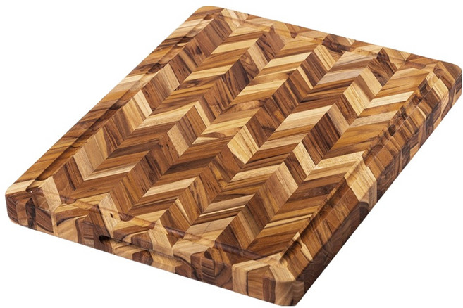 TEAK HAUS 人字紋端紋砧板, 1個, 木質