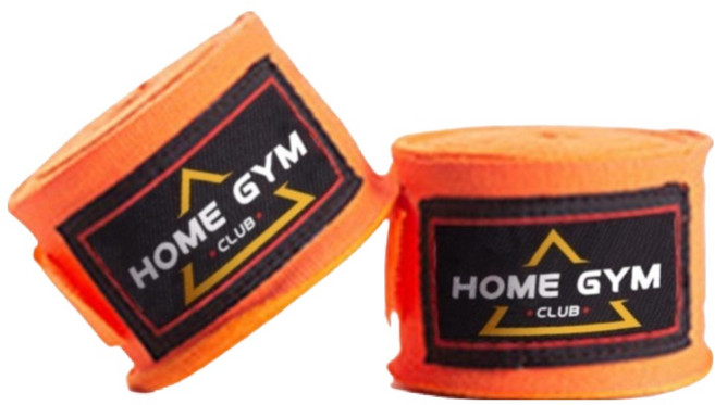 HOME GYM CLUB 居家健身 尼龍拳擊手綁帶, 螢光橘色, 1組