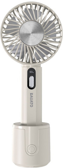 바우아토 무선 저소음 미니 회전 거치 급속 대류 냉각 휴대용 손선풍기, D-B-0511, 아이보리