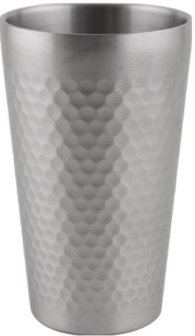 소소모소 엠보싱 스텐 이중 아이스 맥주컵, 실버, 1개, 450ml