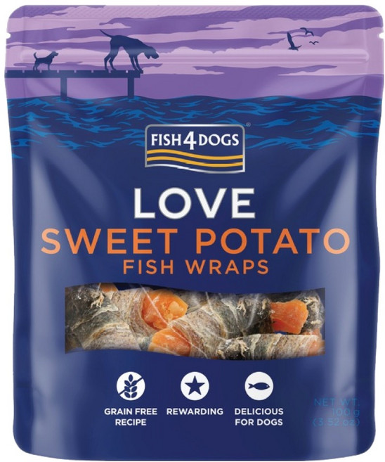 피쉬포독 강아지 건조간식, 다이어트, 100g, 1개, 피쉬 랩 스위트 포테이토