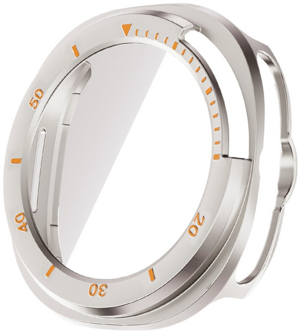 스페이스쉴드 스마트워치 탠저린 베젤 가드 강화유리 하드 케이스, 스타라이트, 1개