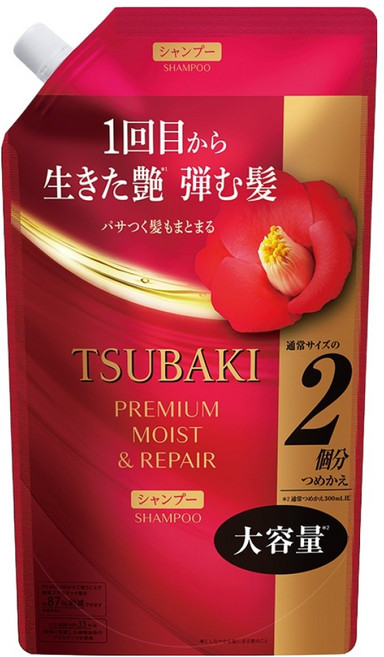 TSUBAKI 思波綺 頂級保濕修護洗髮精 補充包, 600ml, 1個