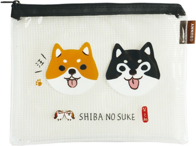 Sunny 三瑩文具 柴之助 彩印透明網格袋 B6, 透明色, 1個