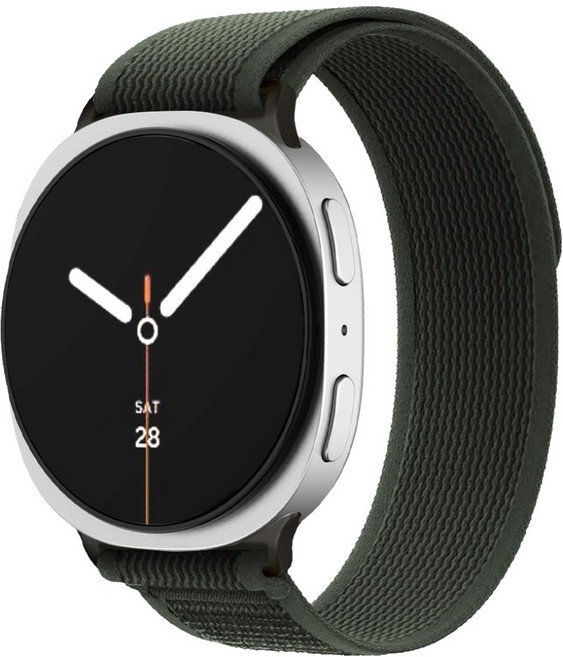 스페이스쉴드 갤럭시 워치 호환 마일드 트레일 루프 밸크로 패브릭 스트랩, 카키, 1개