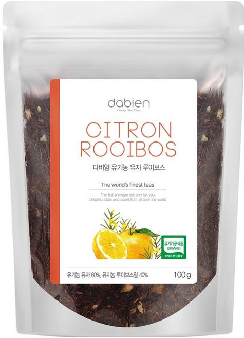 다비앙 유기농 유자 루이보스 잎차, 100g, 1개