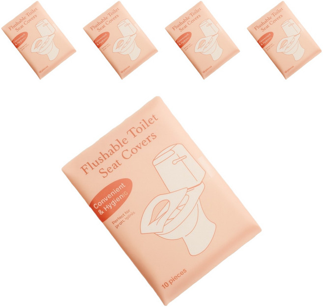 안이네 휴대용 일회용 위생적인 변기커버 10p, 연분홍색, 5개