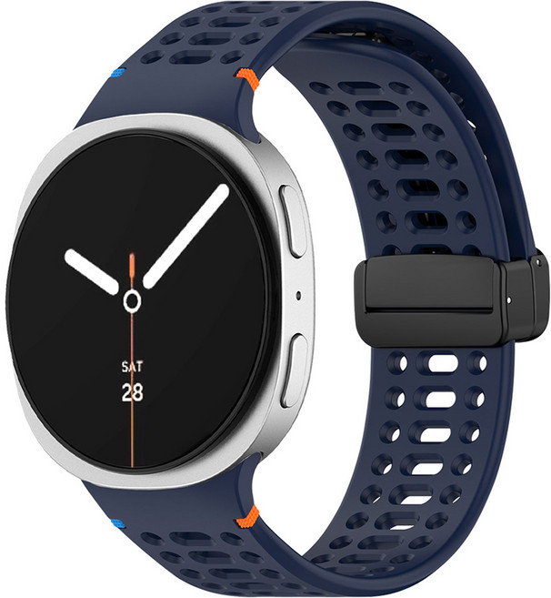 스페이스쉴드 갤럭시 워치 벤트 디버클 스티치 실리콘 스트랩, 미드나잇블루, 1개