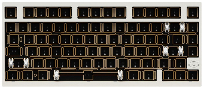 몬스타기어 베어본 풀알루미늄 QMK 볼캐치 블루투스 매크로 단축키 커스텀 유무선 텐키리스 키보드, 치즈화이트, WECAT7, 제조사축