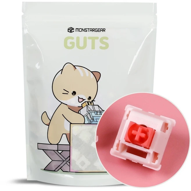 몬스타기어 저소음 리니어 조약돌 커스텀 기계식 키보드 핫스왑 공장 윤활 스위치 70p, 동백, 저소음 리니어 스위치, 제조사축 - 쿠팡