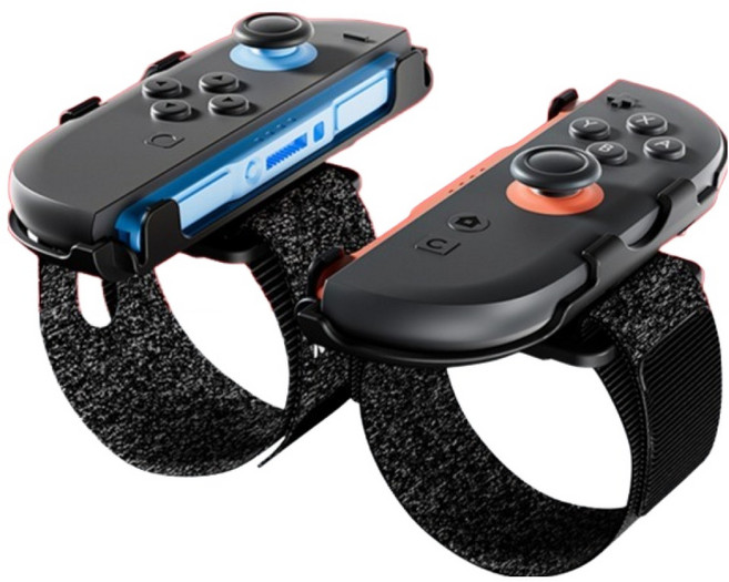 테크라인 닌텐도스위치2 암밴드 저스트댄스 스포츠 손목밴드, 블랙, 2개, NS2-2507-WB1