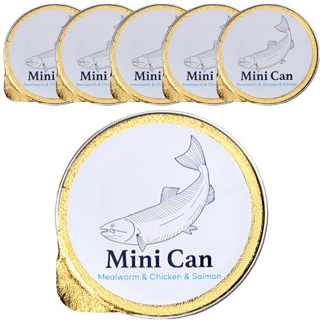 애니먼 반려동물 애니캔 밀웜 베이스 미니캔, 연어, 30g, 6개