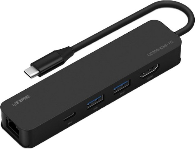 ipTIME Type C 멀티 3.1 USB허브 UC306HDMI-1G, Black, 1개