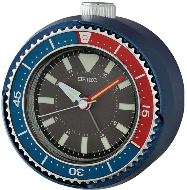 세이코 탁상시계 QHE207L, 블루 + 블랙 + 레드
