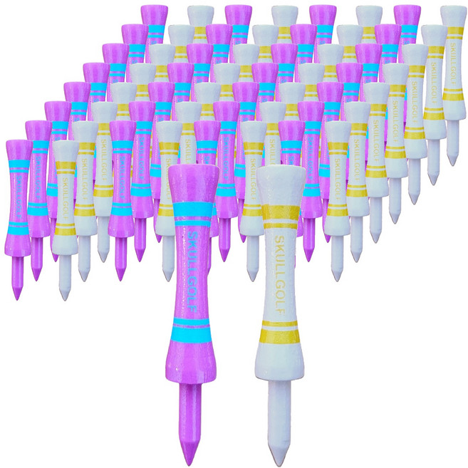 SKULLGOLF 골프티 2종 x 30p 세트, 핫핑크, 화이트, 1세트