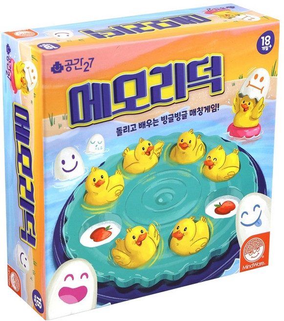 공간27 메모리덕 18개월이상 기억력 보드게임, 혼합색상, 1개