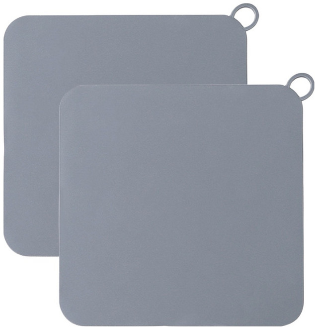 마켓플랜 스퀘어 냄새차단 실리콘 배수구 커버 2p, 그레이