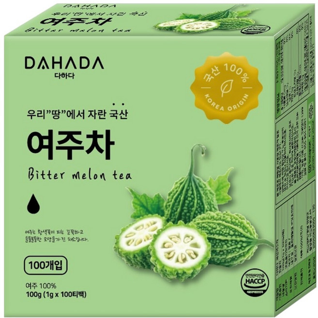 다하다 국산 여주차, 1g, 100개입, 1개