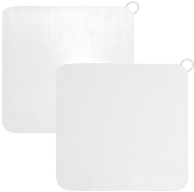 마켓플랜 스퀘어 냄새차단 실리콘 배수구 커버 2p, 화이트