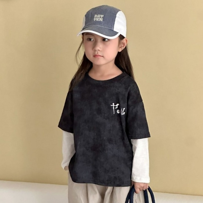 스타빈 아동용 빈티지 레이어드 긴팔 티셔츠