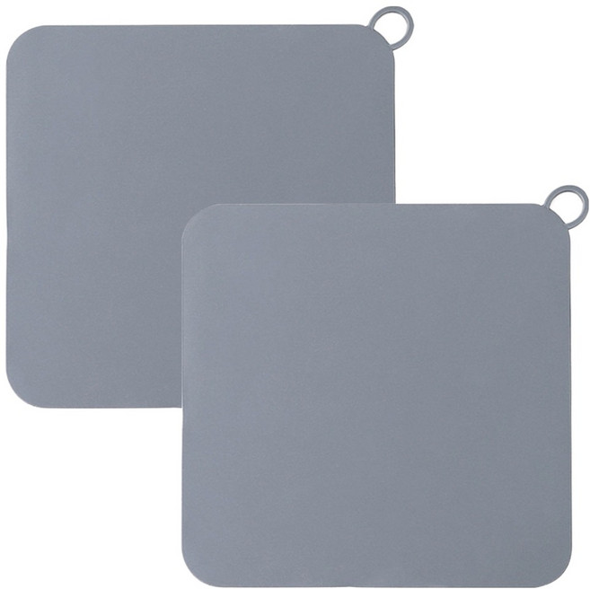 마켓플랜 스퀘어 냄새차단 실리콘 배수구 커버 2p, 그레이