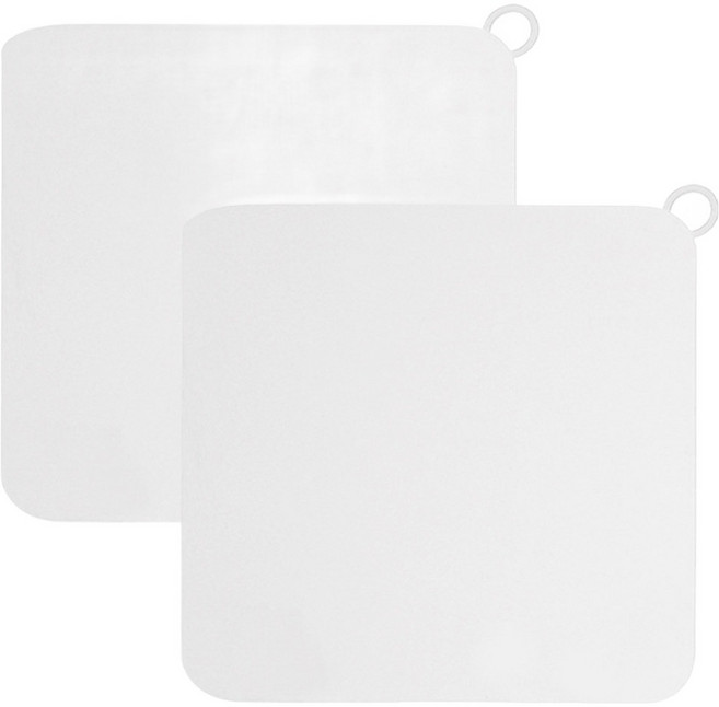 마켓플랜 스퀘어 냄새차단 실리콘 배수구 커버 2p, 화이트