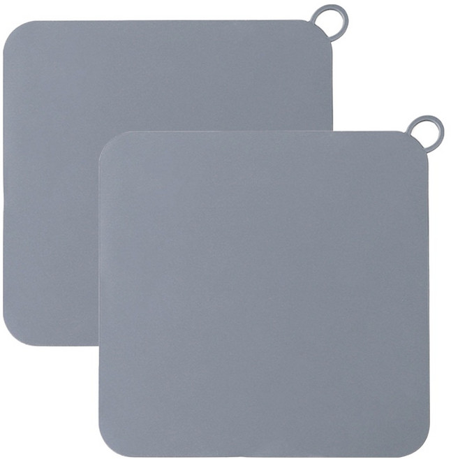 마켓플랜 스퀘어 냄새차단 실리콘 배수구 커버 2p, 그레이